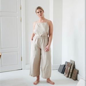 Linenfox Ocean Beige Linen Pants